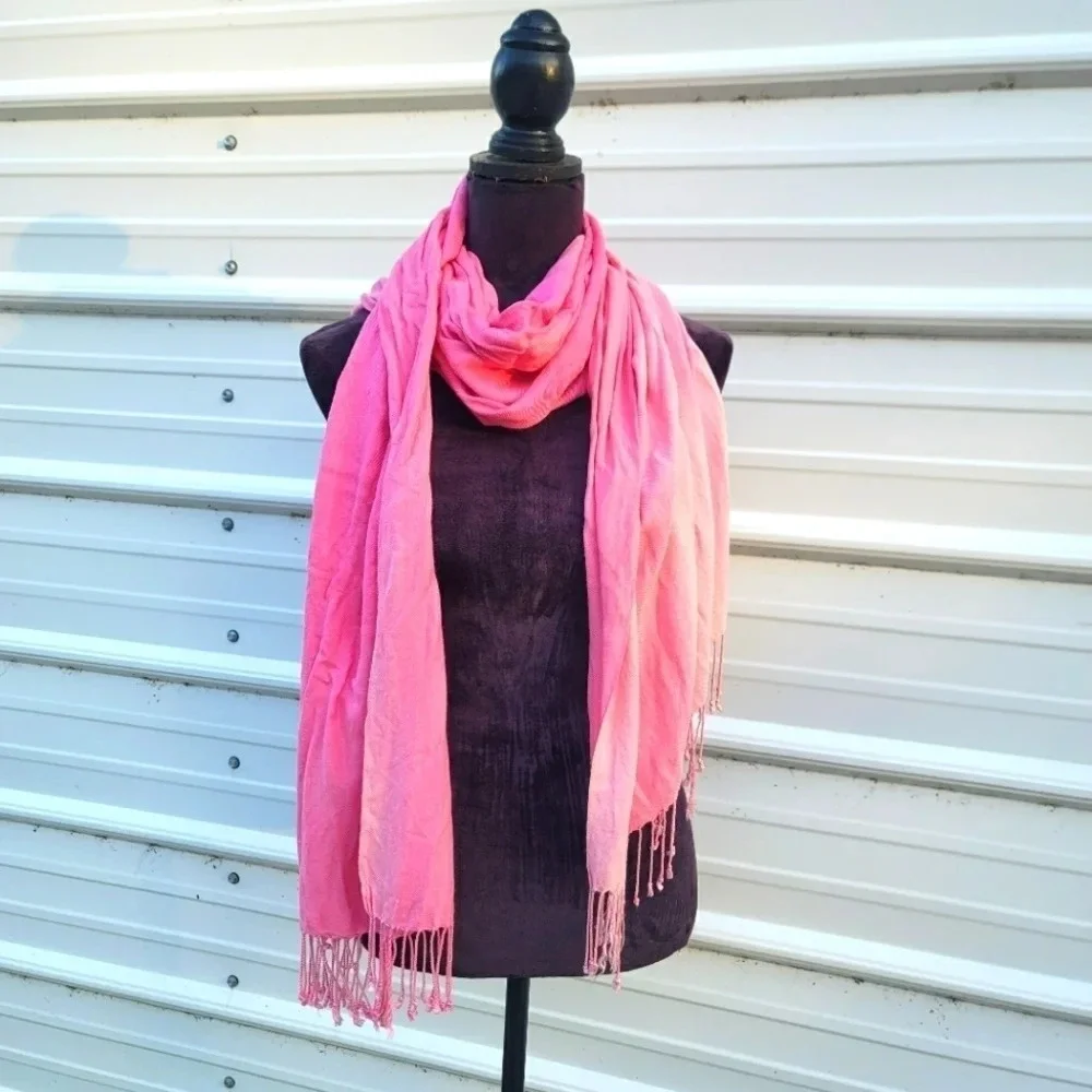 J. Raani Soft Design India Shawl Capelet Cape Scarf Fringe Ombré Fringe 80